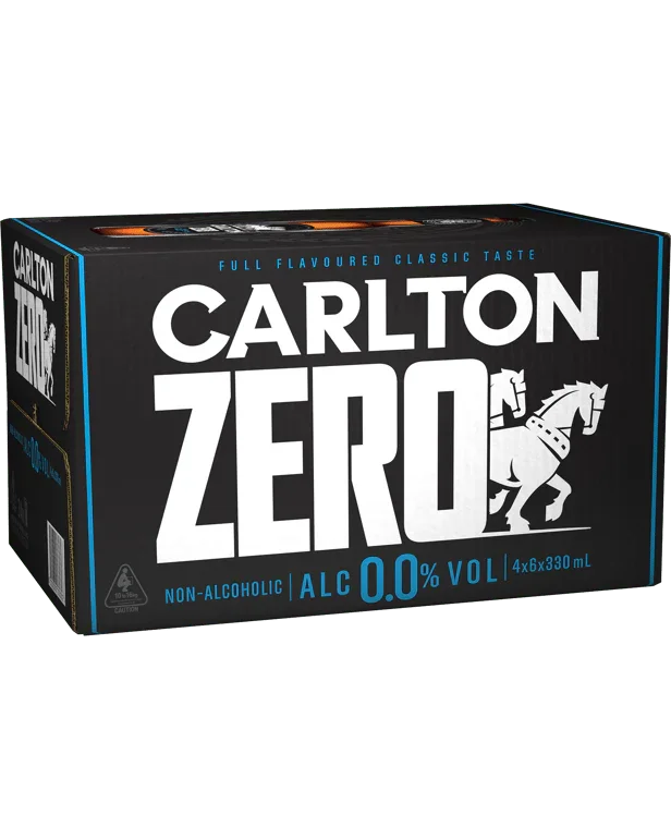 Carlton Zero Zero Non Alcoholic Beer Bottles 330mL
