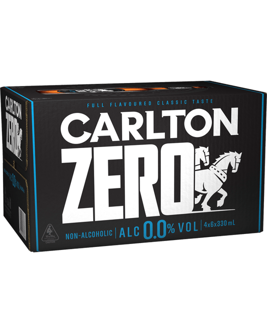 Carlton Zero Zero Non Alcoholic Beer Bottles 330mL