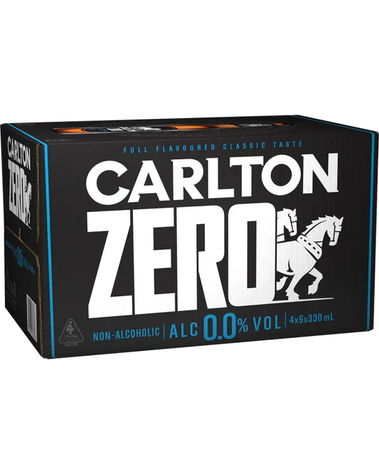 Carlton Zero Zero Non Alcoholic Beer Bottles 330mL