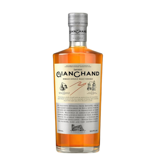 Gianchand whiskey bottle on a white background