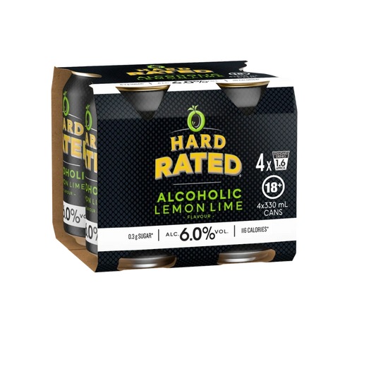 Hard Rated Lemon Lime 6% Cans 330mL