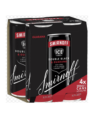 Smirnoff Ice Double Black & Guarana Cans 250mL