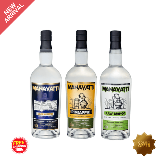 Manavatti Arrack, Pineapple & Raw Mango Cane Spirit 700mL Tri-Pack