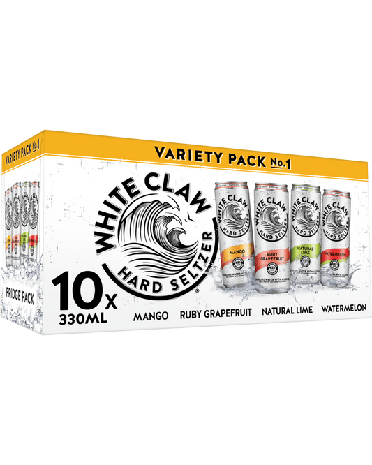 White Claw Hard Seltzer Variety 10 Pack Cans 330mL