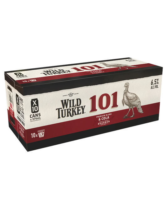 Wild Turkey 101 Bourbon & Cola Cans 10 Pack 375mL