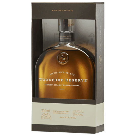 Woodford Reserve Kentucky Straight Bourbon Whiskey 700mL bottle with award-winning bourbon and rich flavor notes