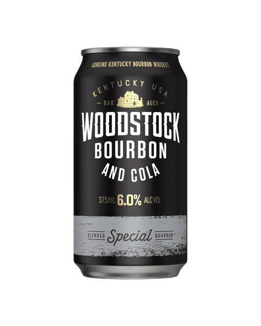 Woodstock Bourbon & Cola 6% Cans 10 Pack 375mL