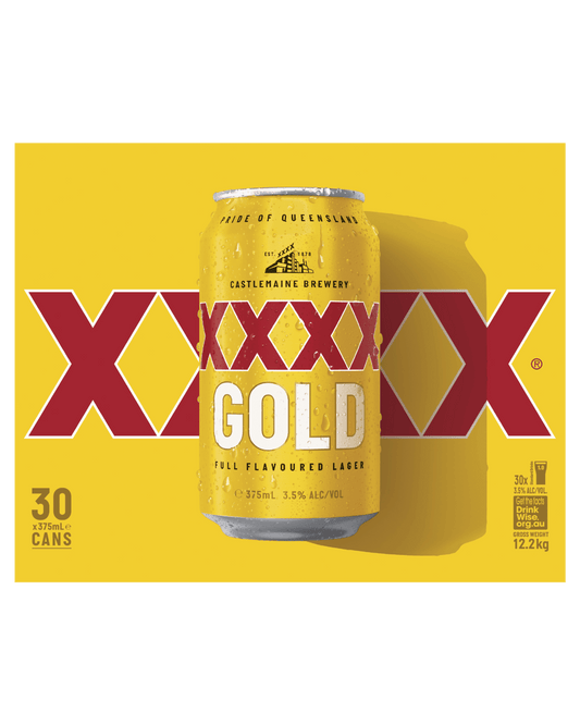 XXXX Gold Cans 30 Block 375mL