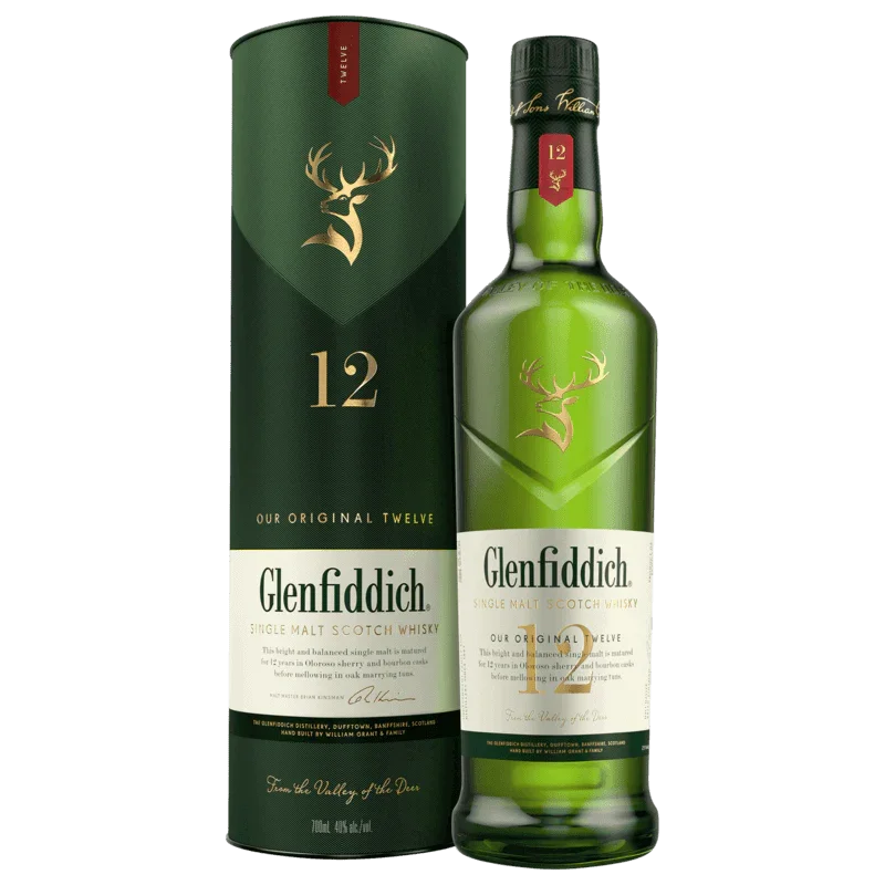 Glenfiddich 12-Year-Old Single Malt Scotch Whisky 700mL