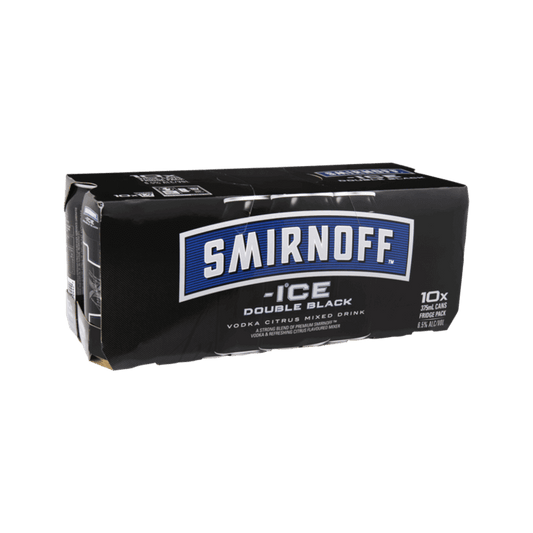 Smirnoff Ice Double Black Cans 10 Pack 375mL