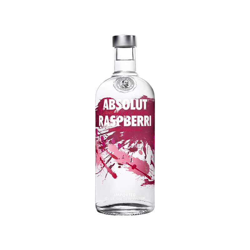 Absolut Raspberri Vodka 700ml bottle with raspberry-flavored vodka from Sweden and screw cap closure