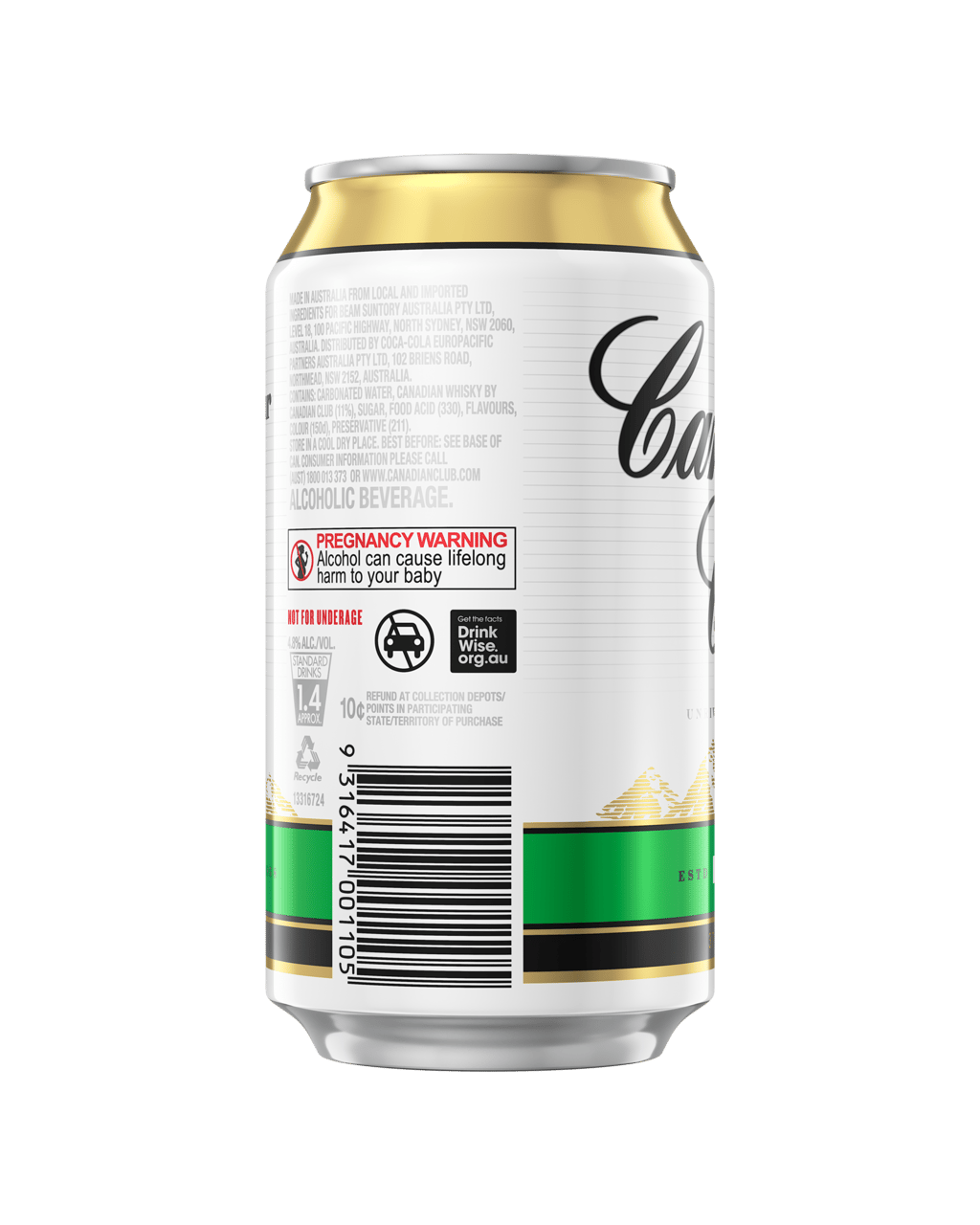 Canadian Club Whisky & Dry Cans 375mL