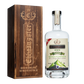 Bottle of Chhaangster Raksi with wooden box on a white background