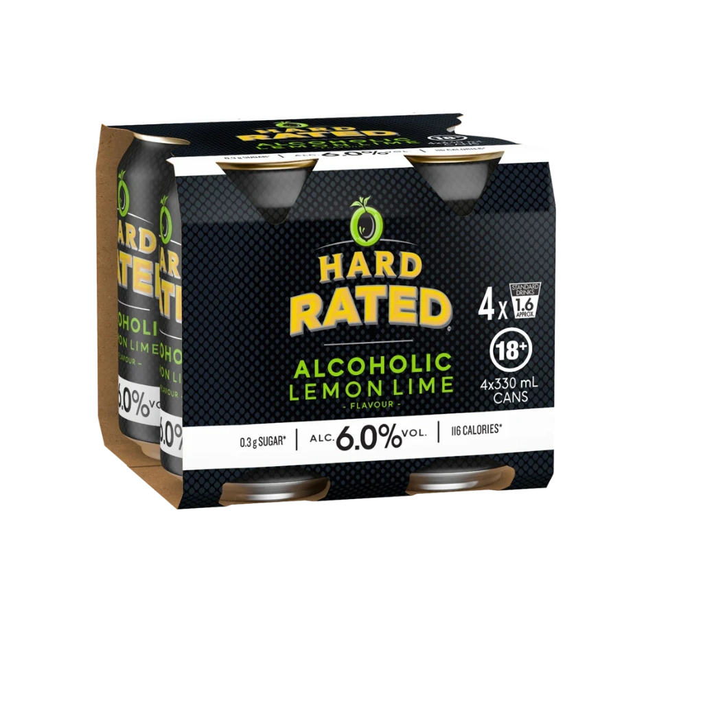 Hard Rated Lemon Lime 6% Cans 330mL