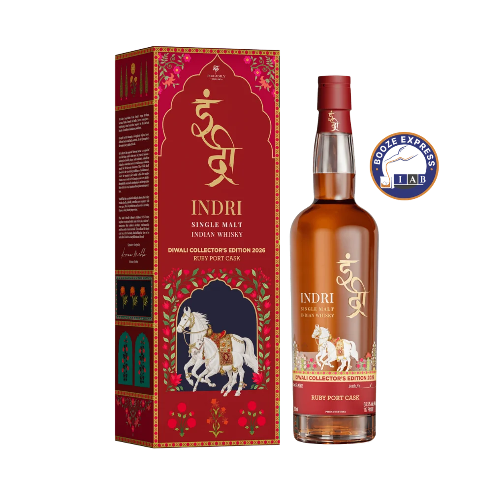 Indri Diwali Collector’s Edition 2026 Ruby Port Cask Single Malt Indian Whisky 700mL