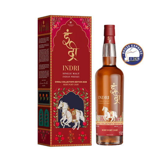 Indri Diwali Collector’s Edition 2026 Ruby Port Cask Single Malt Indian Whisky 700mL