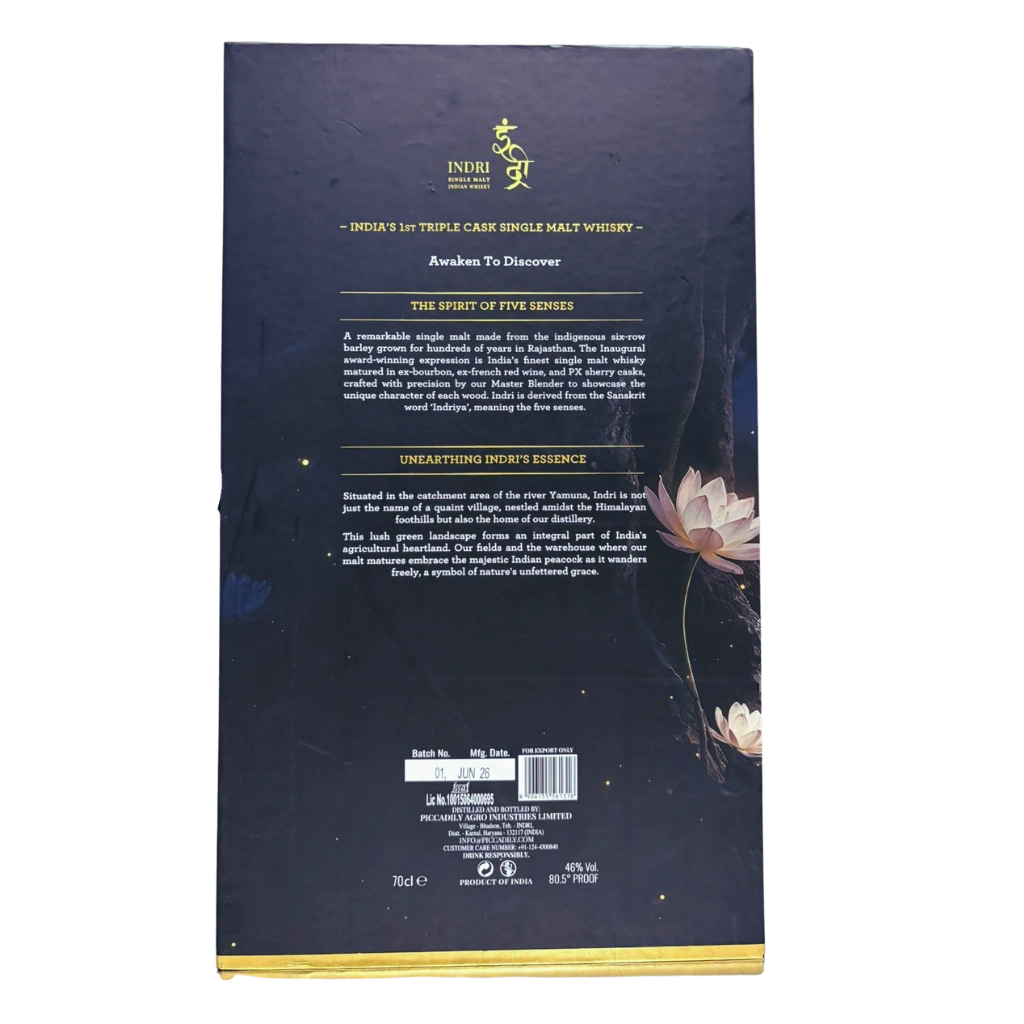 Indri Trini The Three Wood Indian Single Malt Limited Edition Gift Set 700ml