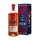 Martell VSOP cognac bottle and packaging on a white background