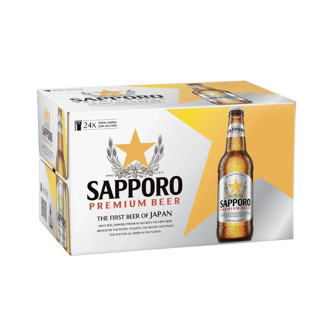 Sapporo Premium Lager Bottles 355mL