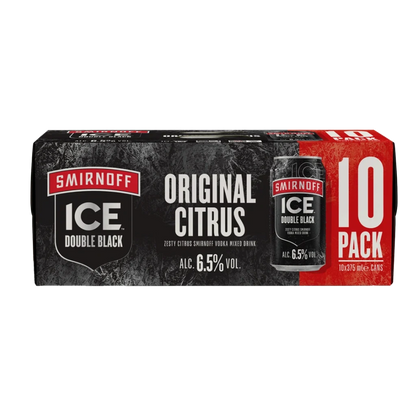 Smirnoff Ice Double Black Cans 10 Pack 375mL