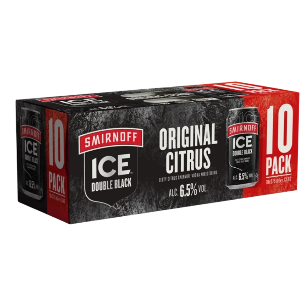 Smirnoff Ice Double Black Cans 10 Pack 375mL