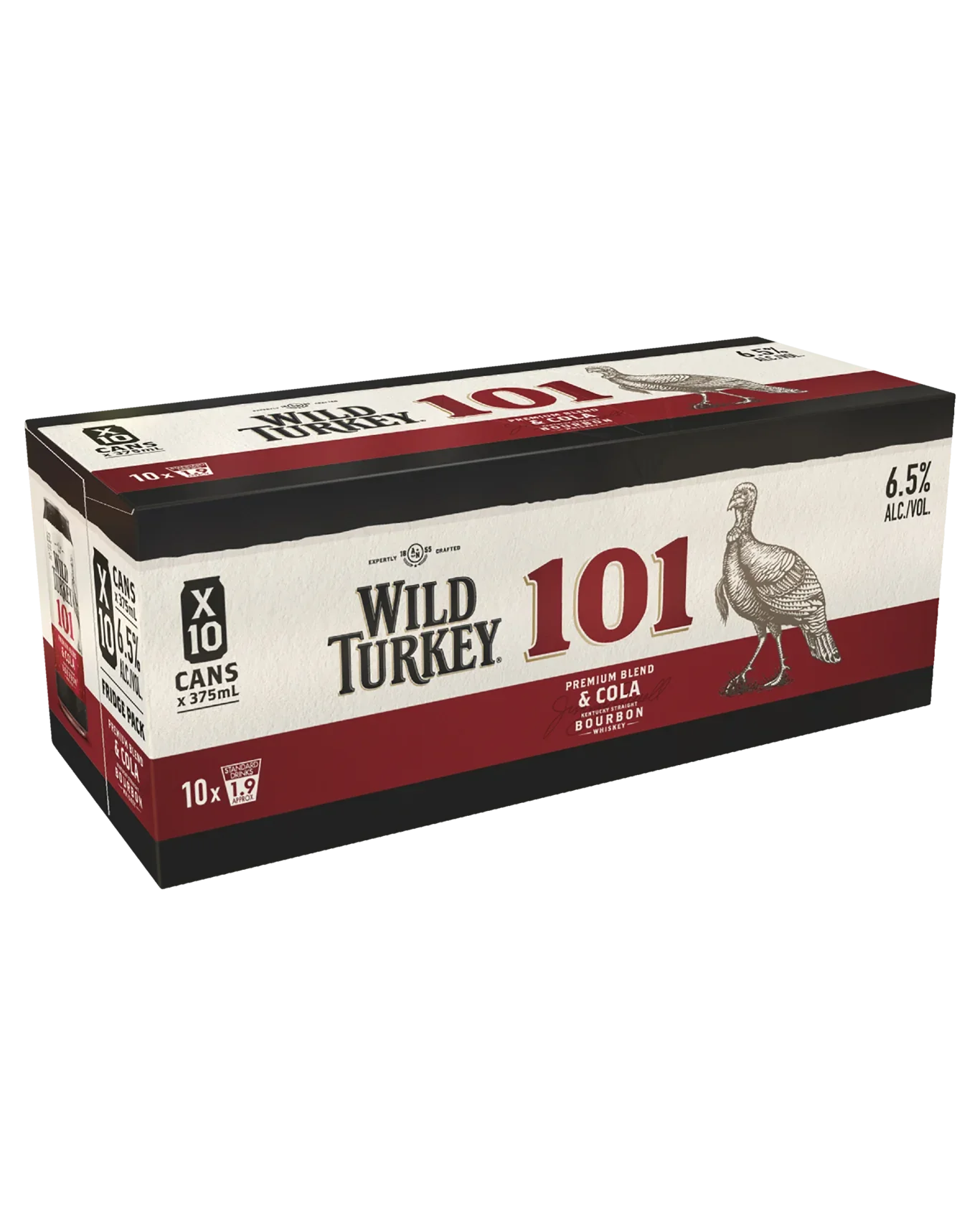 Wild Turkey 101 Bourbon & Cola Cans 10 Pack 375mL