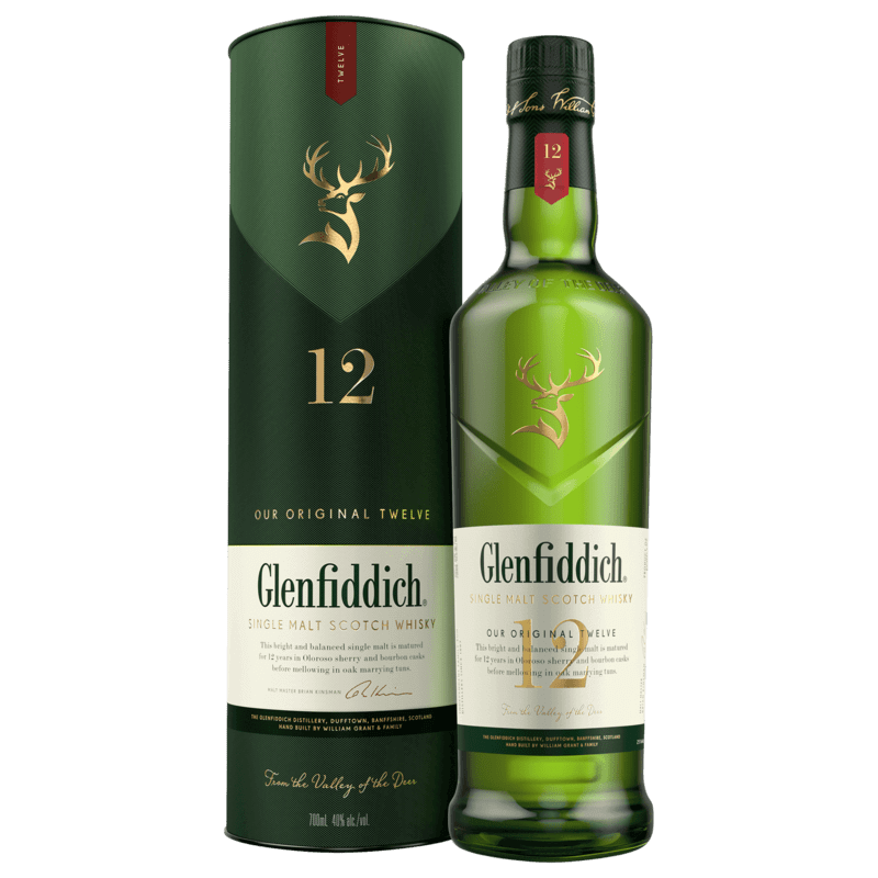 Glenfiddich 12-Year-Old Single Malt Scotch Whisky 700mL