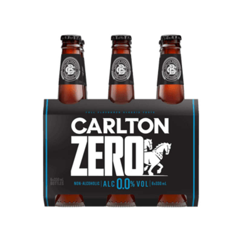 Carlton Zero Zero Non Alcoholic Beer Bottles 330mL