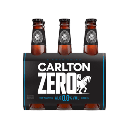 Carlton Zero Zero Non Alcoholic Beer Bottles 330mL