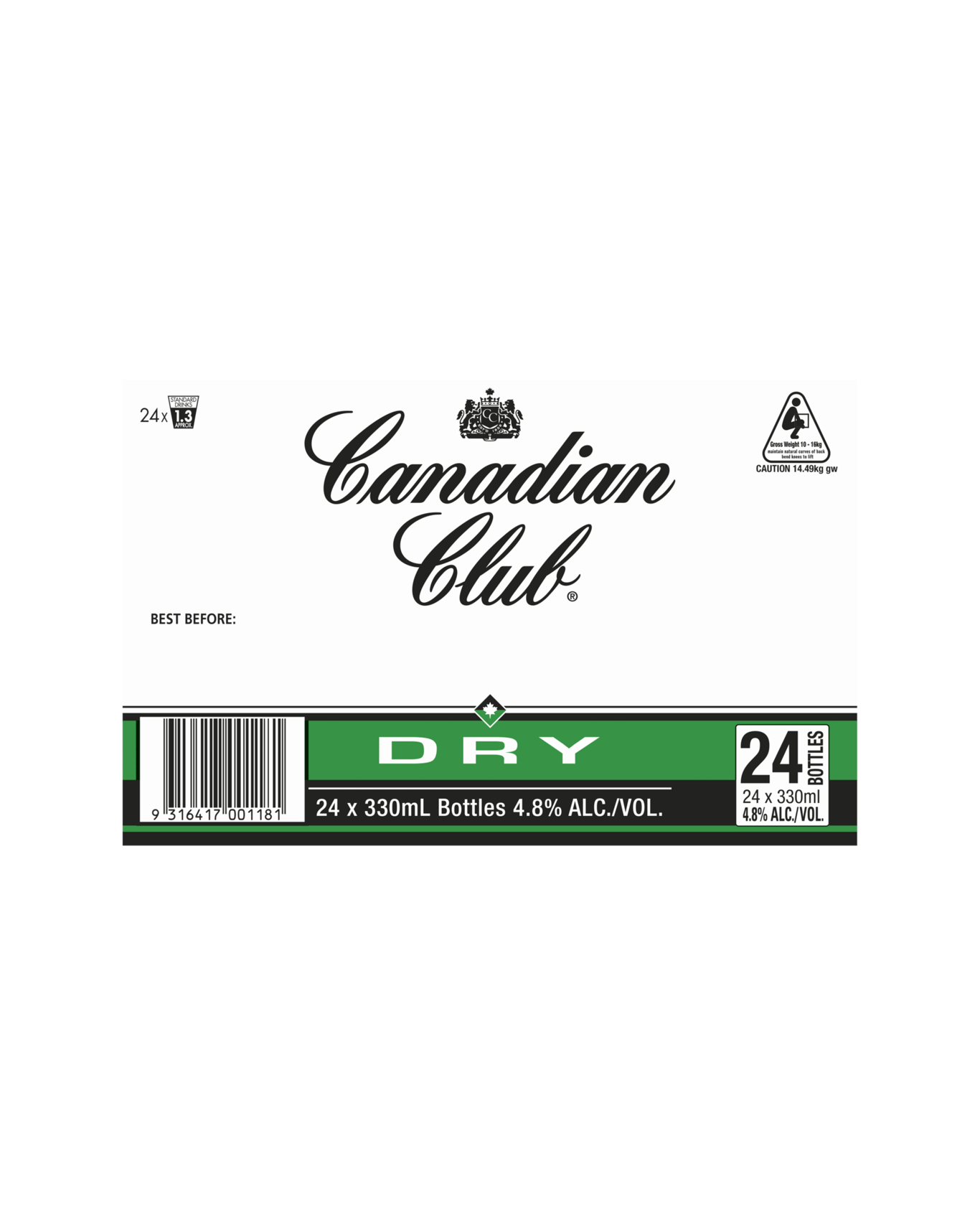 Canadian Club Whisky & Dry Bottles 330mL