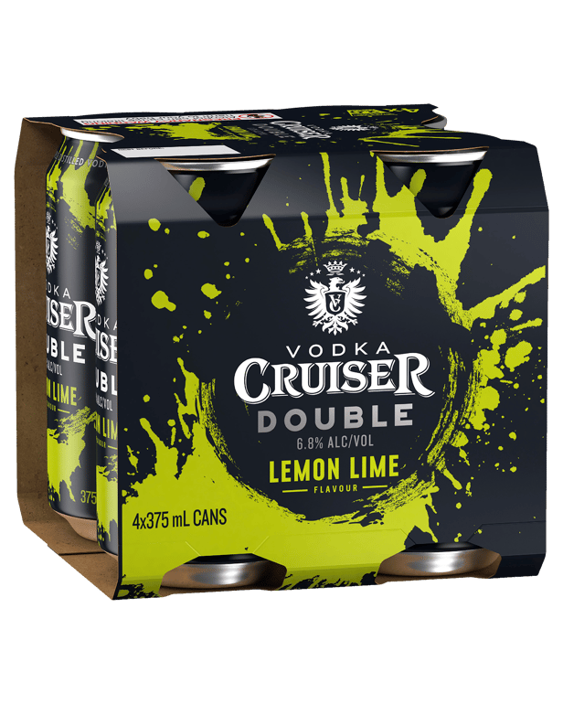 Vodka Cruiser Double Lemon Lime 6.8% 375mL Cans